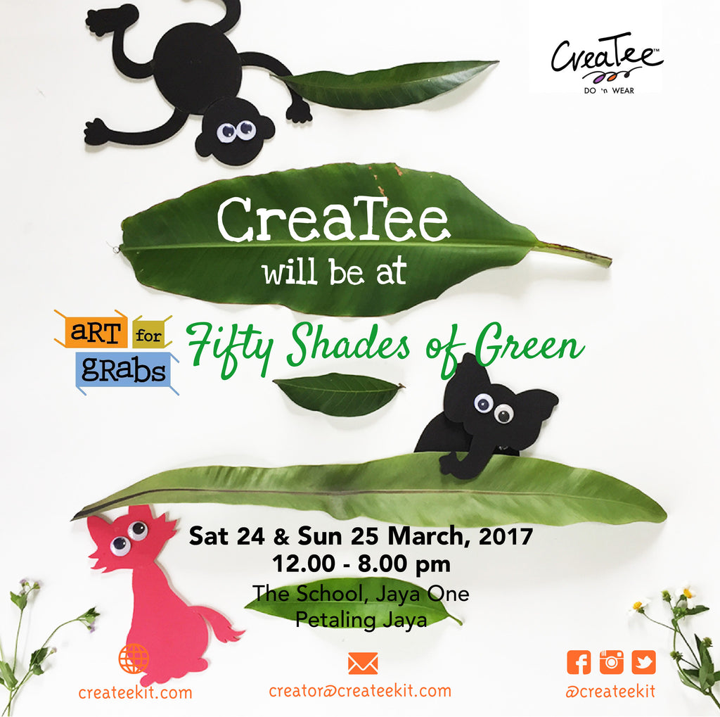 CreaTee at Art for Grabs- Fifty Shades of Green